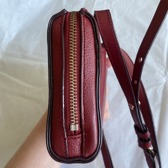 Cole Haan Camlin Logo Mini Crossbody Burgundy Red Leather - Picture 7 of 16